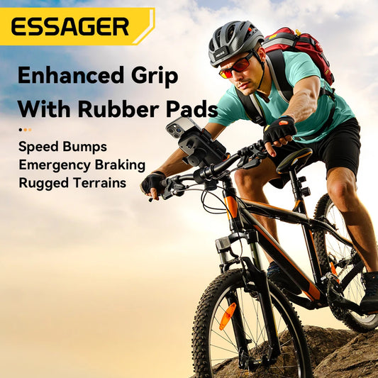 Essager 360° Motorcycle & Bike Phone Mount – Universal 4.7–6.9" Holder (Non-Slip & Rotatable